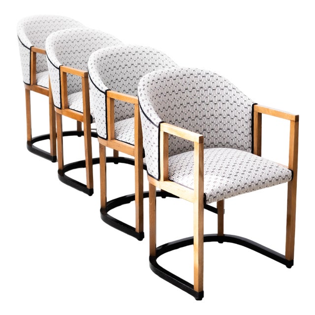 Secessionistic Armchair by Wilhelm Schmidt for Friedrich Otto Schmidt, Vienna, 1908, Set of 4 For Sale