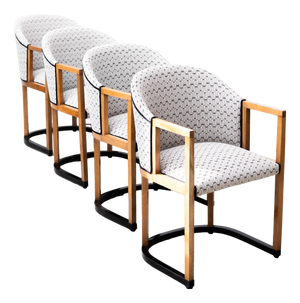 Secessionistic Armchair by Wilhelm Schmidt for Friedrich Otto Schmidt, Vienna, 1908, Set of 4