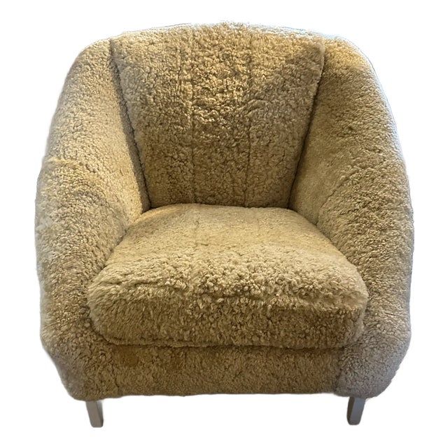 Hancock & Moore Mid Century Modern Style Shearling Chair For Sale