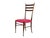 High back dining chairs with magenta fabric seats. The chairs have been restored and reupholstered. I have official proof...