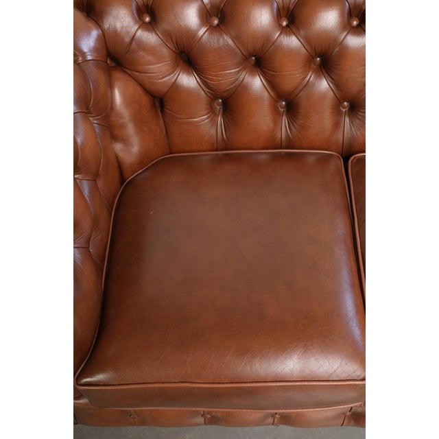 English Two-Seater Sofa in Cowhide Leather For Sale - Image 6 of 13