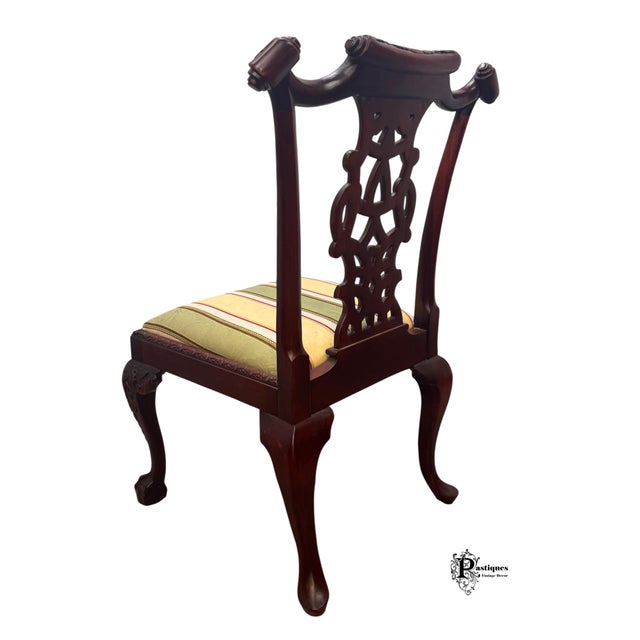 Wood Vintage Chippendale Style Mahogany Dining / Accent Chair For Sale - Image 7 of 8