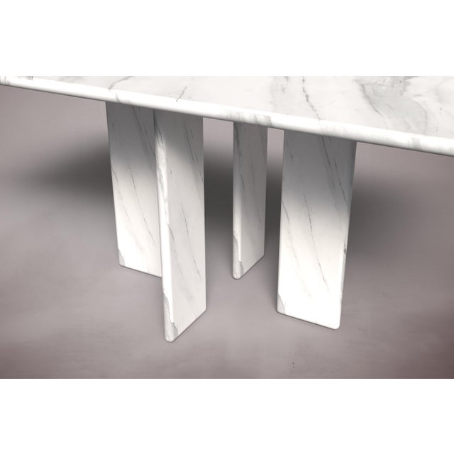 Not Yet Made - Made To Order Luna Rectangular Carrara Marble Dining Table 80" For Sale - Image 5 of 5