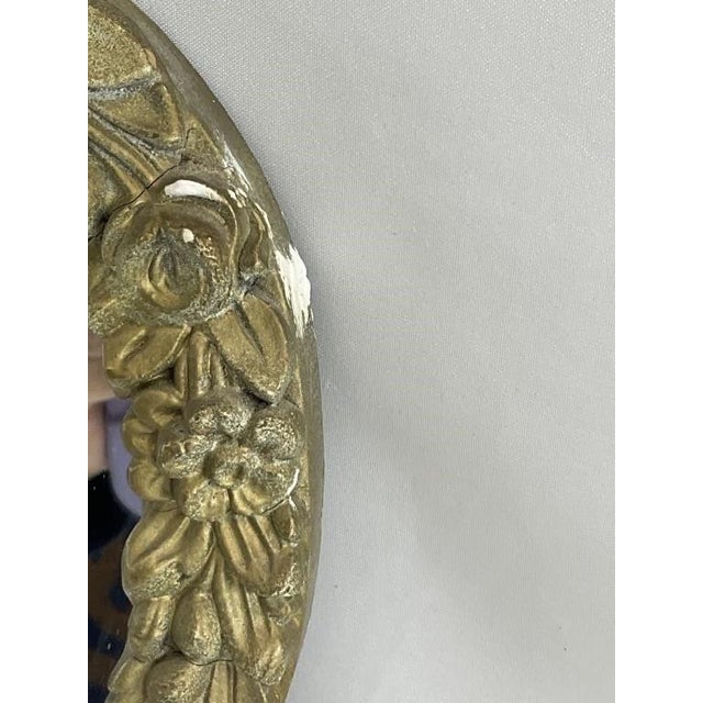 Wood Antique Gilt Wall Mirror, Rococo Bow Crest, Ornate Gold Frame For Sale - Image 7 of 8