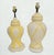 Chelsea House Inc Vintage Yellow White Ceramic Faux Bamboo Palm Beach Regency Style Table Lamps- a Pair For Sale - Image 4 of 10