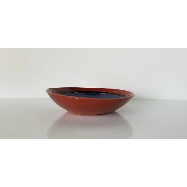 Mid-Century Modern 1990s Vintage Ken Artistic Hand-Painted Decorative Pottery Bowl For Sale - Image 3 of 10