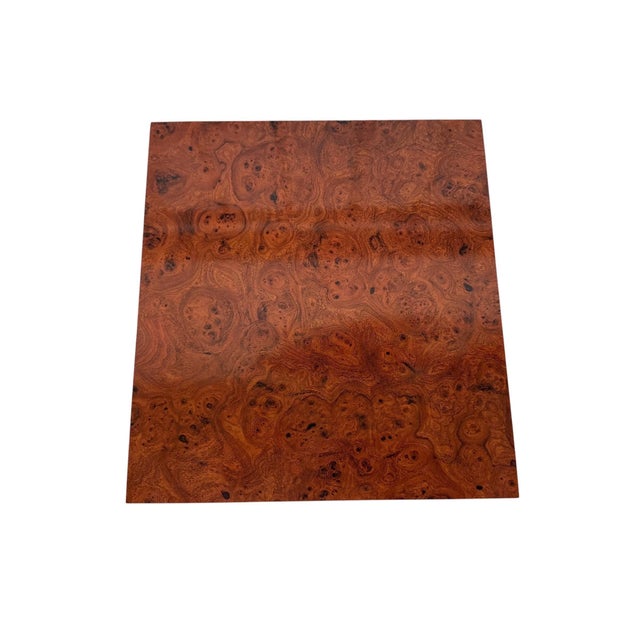 1980s Post-Modern Laminated Burled Wood Pedestal For Sale - Image 5 of 5