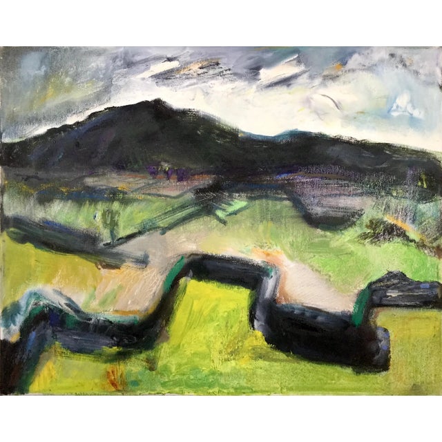 Peter Rossiter Walled Landscape. Contemporary welsh Abstract Expressionist Landscape Painting 2020 For Sale - Image 6 of 6