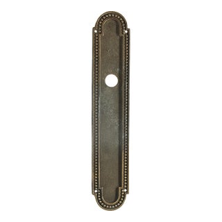 Art Deco Beaded Bronze 10 In. Door Back Plate For Sale