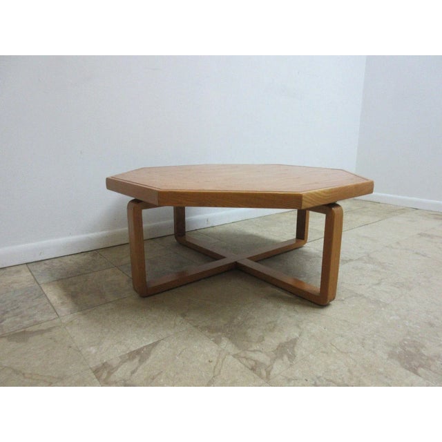 Mid-Century Modern Vintage Mid-Century Lane X-Base Octagon Floating Coffee Table For Sale - Image 3 of 9