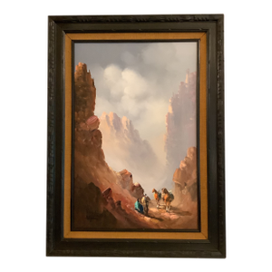 Stunning Manuel Munoz Merida Original Western Oil Painting, C1960s