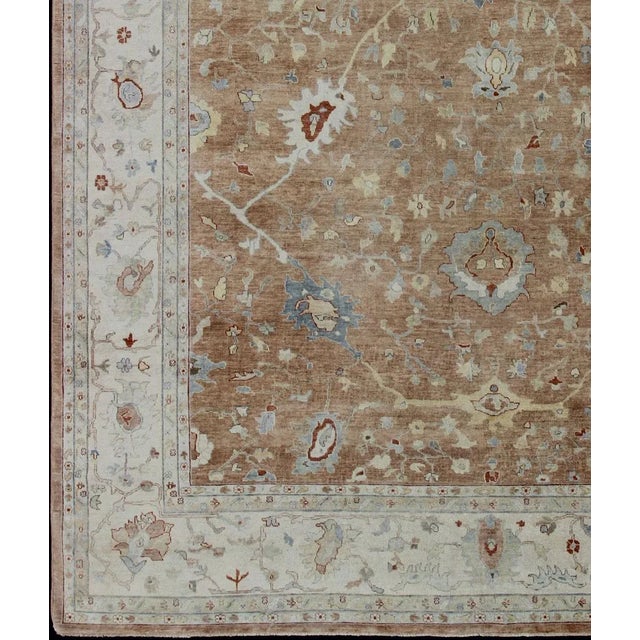 Traditional Large Oushak Rug by Keivan Woven Arts 11'11 X 14'10 For Sale - Image 3 of 11