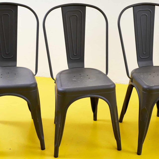Industrial Style Metal Chairs, Set of 4 For Sale - Image 4 of 12