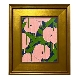 Ron Giusti Mini Orchid Navy Blush Acrylic Painting