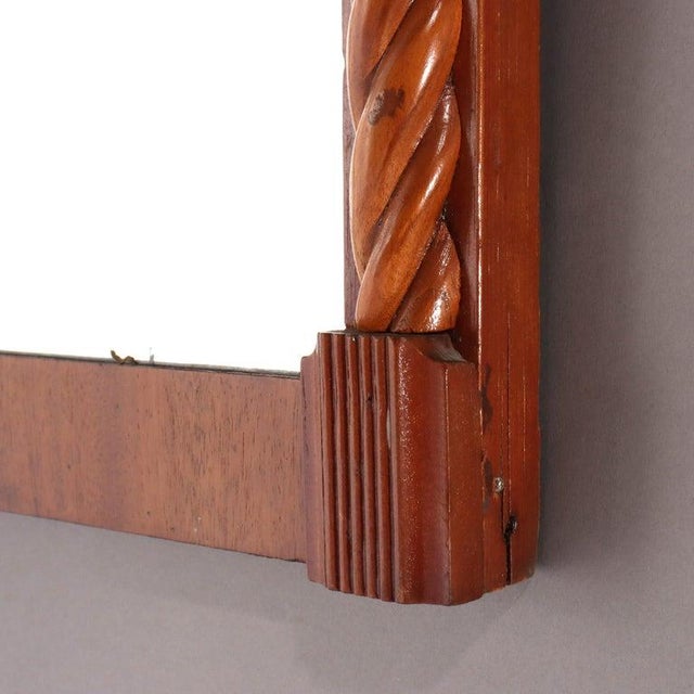 Traditional Antique Federal Mahogany Mirror With Eglomise Panel C1820 For Sale - Image 3 of 7