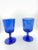 Pair of 1960s Vintage Hand Blown Cobalt Blue Stemmed Wine Goblets For Sale - Image 4 of 12