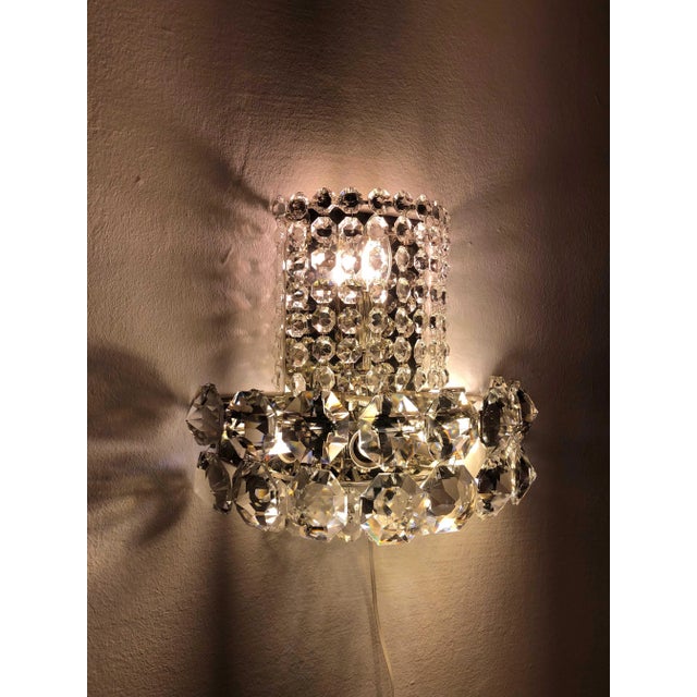 Large Crystal Sconces from Bakalowits & Söhne, 1960s, Set of 2 For Sale - Image 6 of 15