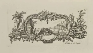 Pierre-Edme Babel, Dreamy Landscape, Etching, 18th Century