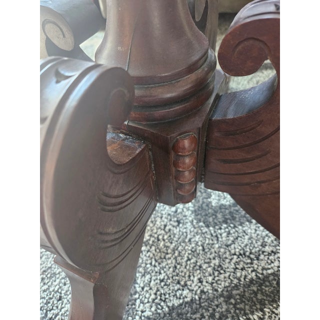 Late 20th Century Vintage Carved Wood Pedestal Stand For Sale - Image 5 of 15