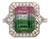 5.37Ct Watermelon Tourmaline Ring With Natural Diamonds in Solid 14k Gold, Size 6.75 For Sale