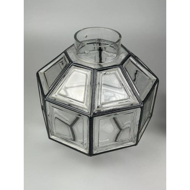 Space Age Ceiling Lamp in Glass & Brass from Glashütte Limburg Germany, 1970s For Sale - Image 6 of 18
