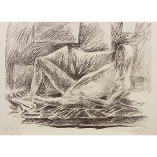 Pericle Fazzini, Nude Reclining Figure, 1970s, Lithograph For Sale