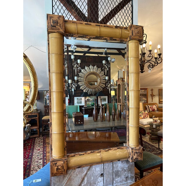 Bamboo Rattan Wall Mirror With Grand Scale For Sale - Image 10 of 10