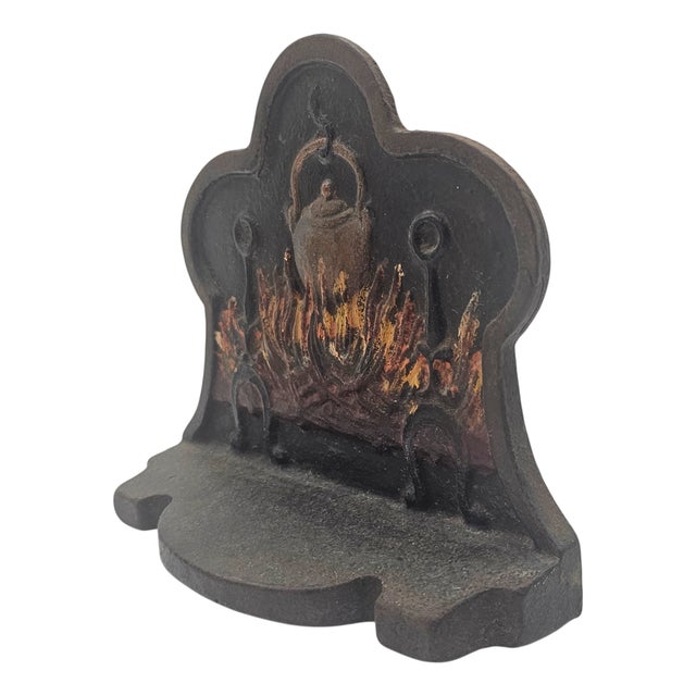 Metal Early 20th Century American Cast-Iron Fireside Bookends, Pair For Sale - Image 7 of 15