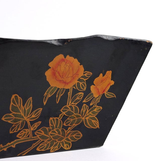 Black Lacquered Wood Basket For Sale - Image 3 of 8