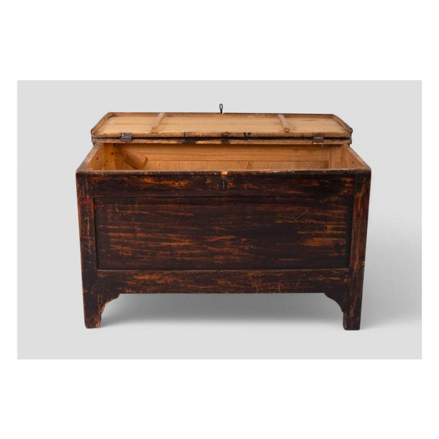 Antique Wooden Chest For Sale - Image 6 of 8