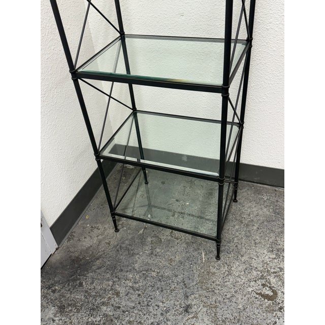 Restoration Hardware Metal + Glass Etagere For Sale In San Francisco - Image 6 of 12