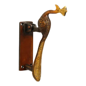 Red Brass Peacock Door Knocker