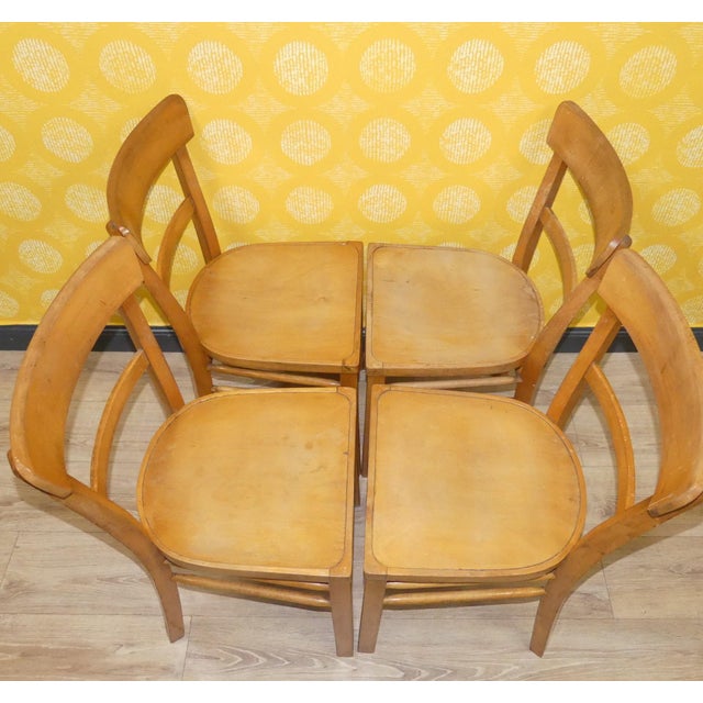 Wood Vintage Kitchen Chairs in Wood, Set of 4 For Sale - Image 7 of 11