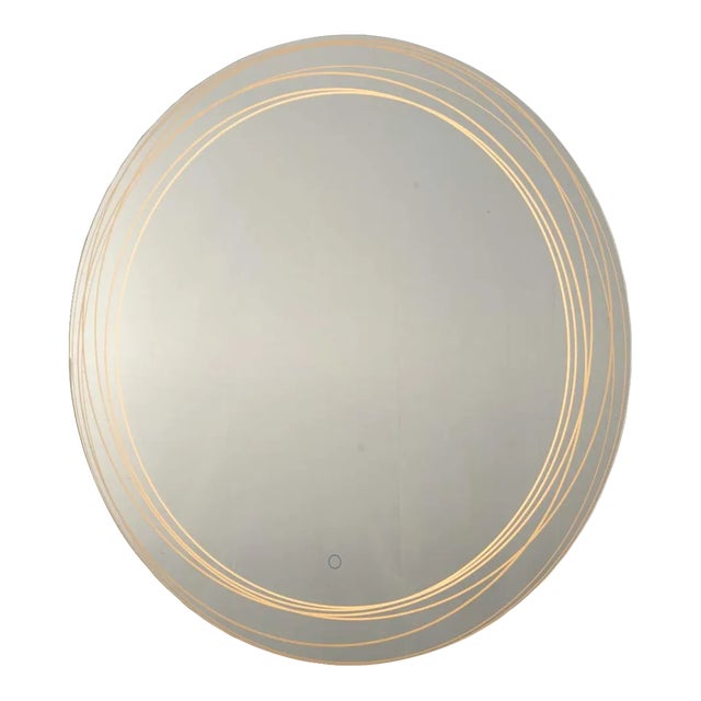 Mojave 36" Round Backlit Led Wall Mirror - Chrome For Sale