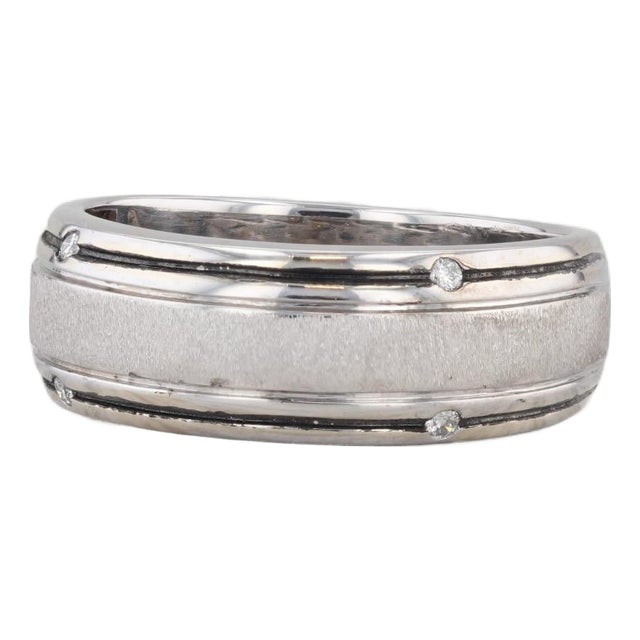 Vera Wang Love Men's Wedding Band Diamond 14k White Gold Size 10 Ring For Sale