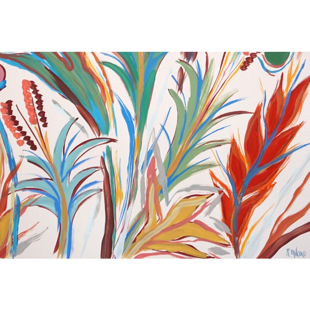 Paper 2025, Expressionist Landscape, Organic Flora, Tropical Garden, Acrylic Painting on Watercolor Paper by Romina Milano For Sale - Image 7 of 8