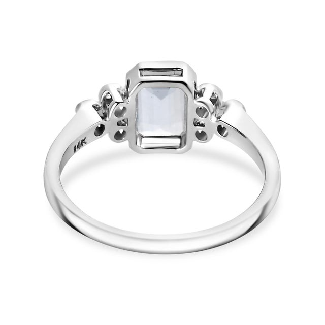 Not Yet Made - Made To Order Contemporary Style 14k Gold Aquamarine Diamond Ring Size 6 For Sale - Image 5 of 12