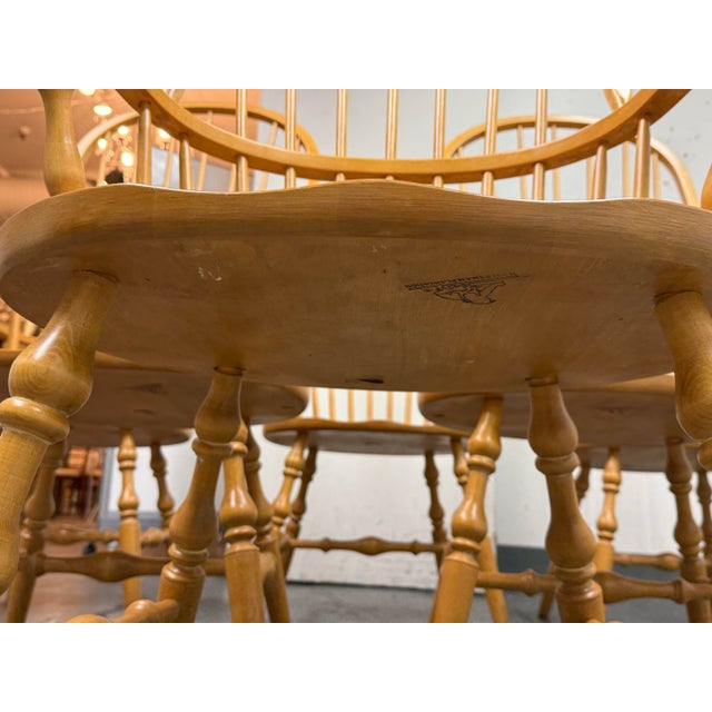 Vintage Habersham Plantation Windsor White Oak Chairs, Set of Six For Sale - Image 10 of 12