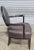 Wood Late 20th Century Oval X-Back Arm Chair Barbara Barry for Baker Furniture Brown Leather Fabric For Sale - Image 7 of 10