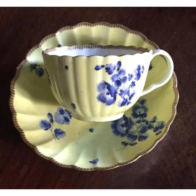 Antique 18th Century English Bristol Worcester Porcelain Teacup & Saucer Set- 2 Pieces For Sale - Image 13 of 13