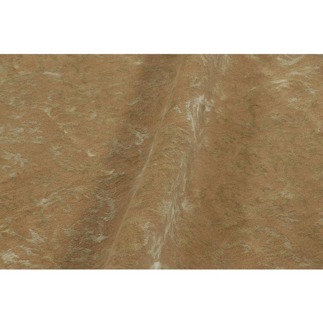 Modern Rug & Kilim’s European Style Rug in Golden-Brown With Arabesque Patterns in Green For Sale - Image 3 of 9