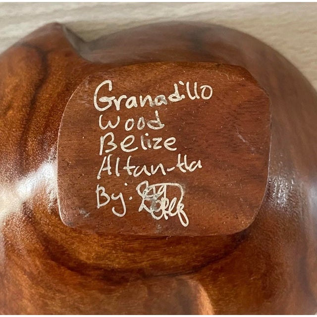 Late 20th Century Hand Carved Belize Granadillo Wood Sculptural Bowl For Sale - Image 11 of 11