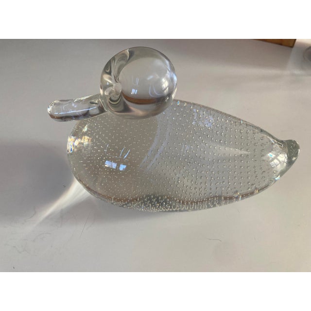 Mid 20th Century Hand Blown Bullicante Art Glass Duck Paperweight-Large For Sale - Image 6 of 7