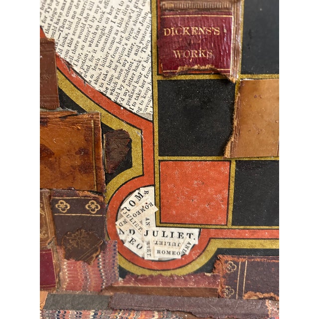 Sculpture Materials Mixed Media Collage on Antique Gameboard For Sale - Image 7 of 9