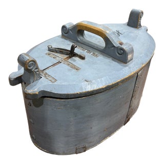 Antique 1800s Swedish Folk Art Bentwood Tine Box For Sale