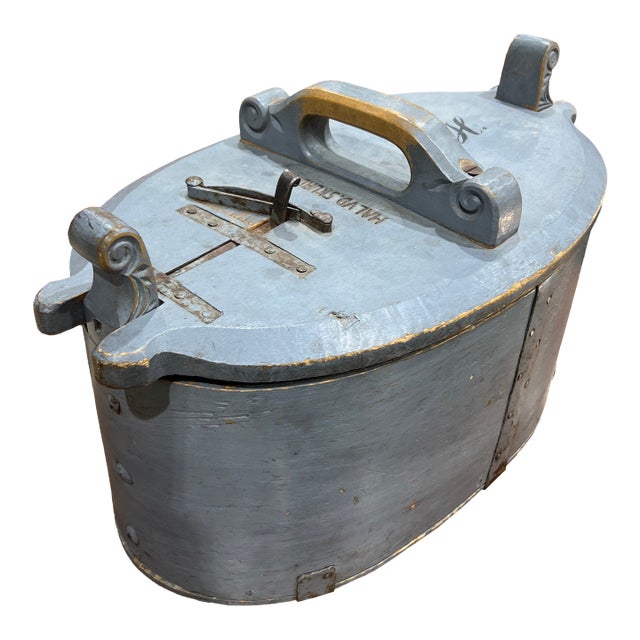 Antique 1800s Swedish Folk Art Bentwood Tine Box For Sale