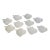 White Ceramic Teabag Plates/Teaspoon Rests, Set of 10 For Sale