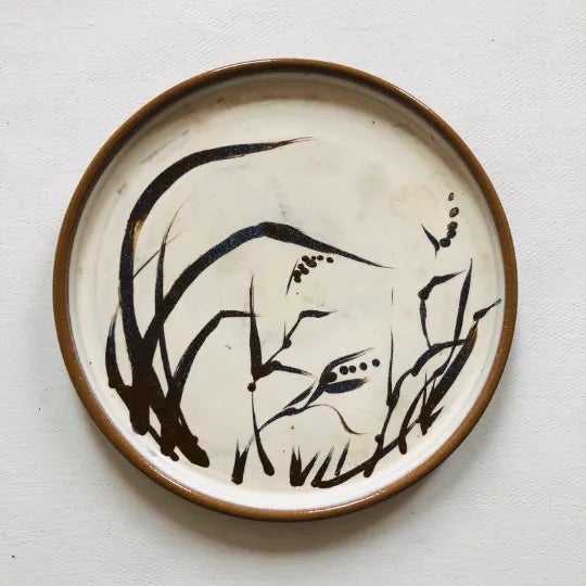 Ceramic Mid 20th Century Paldino Pottery Ceramic Tray Weed Design Handmade Signed For Sale - Image 7 of 7