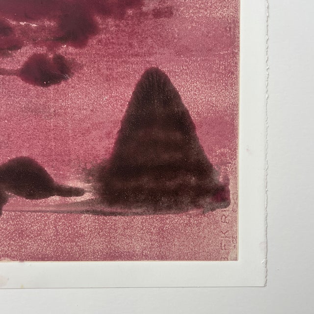 Abstract Original Abstract Landscape Monotype Artwork, Unframed For Sale - Image 3 of 5