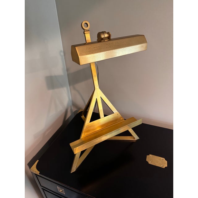 Brass Vintage Mid-Century Modern Adjustable Brass Display Lamp For Sale - Image 8 of 12